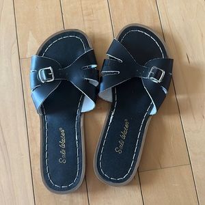 Salt water sandal, navy, leather, size36